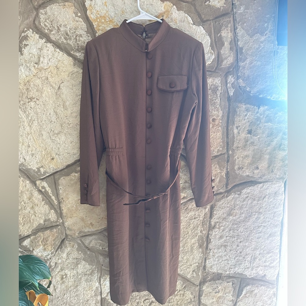 Vintage Carolina Herrera Studio midi dress with belt size 12 or Large